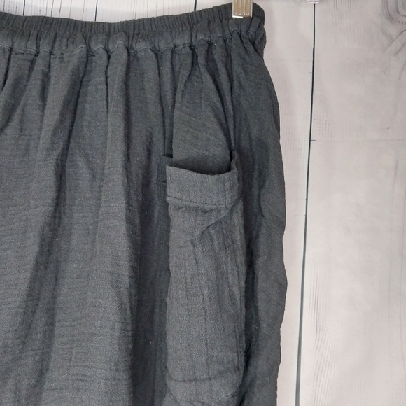 Free People Black Harem Cotton Boho Pants Size S - Picture 5 of 12